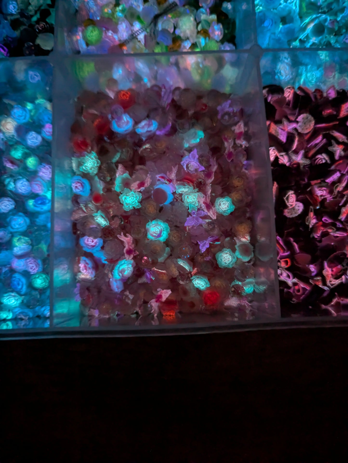 Pink Whisper Resin Flower mix -glow in the dark l