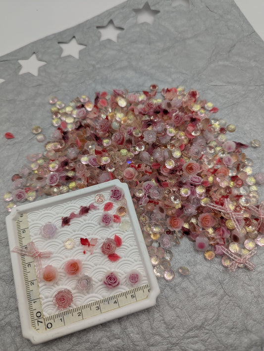 Pink Whisper Resin Flower mix -glow in the dark l