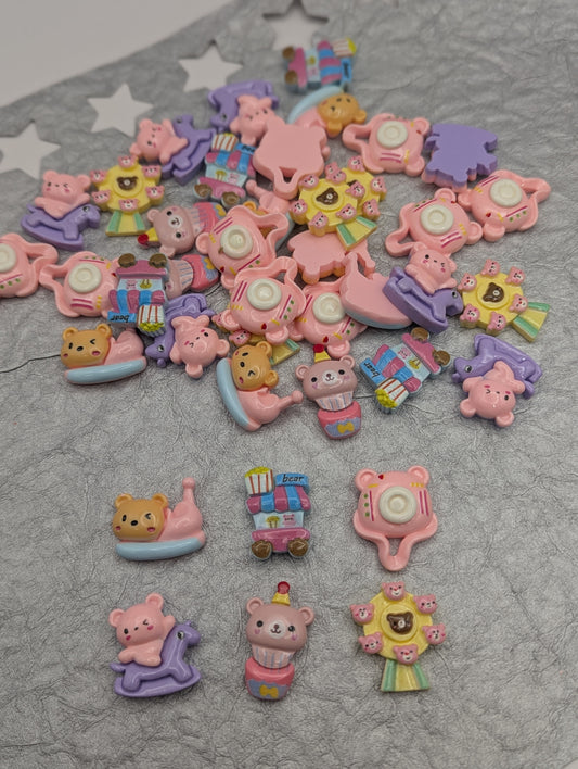Fairground Flatback Charm, 6 Pcs