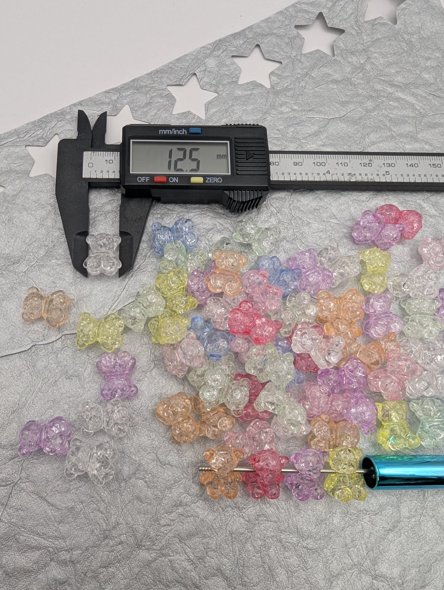 Cracked Bear Beads, 10 Pcs
