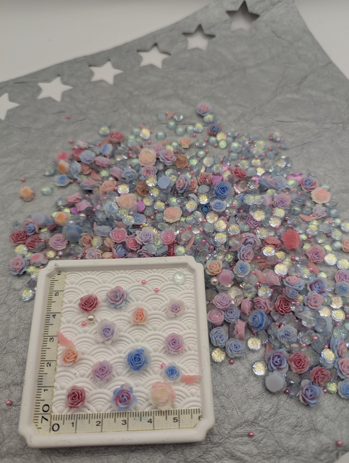 Cotton Candy Resin Flower mix -glow in the dark