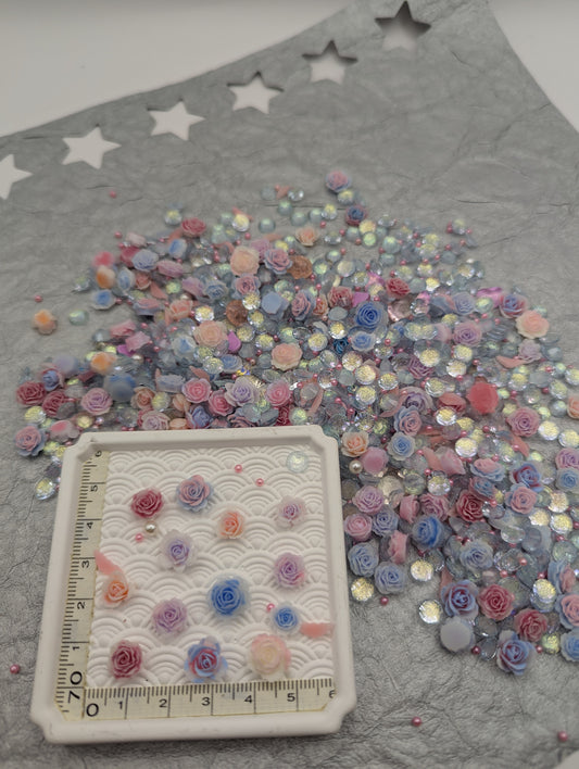 Cotton Candy Resin Flower mix -glow in the dark