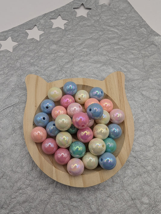 14mm Iridescent Beads, 10 Pcs